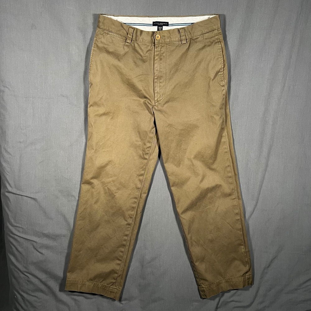 Banana Republic Pants Mens 34x32 Brown Khaki Emerson Chino Casual Dress Preppy